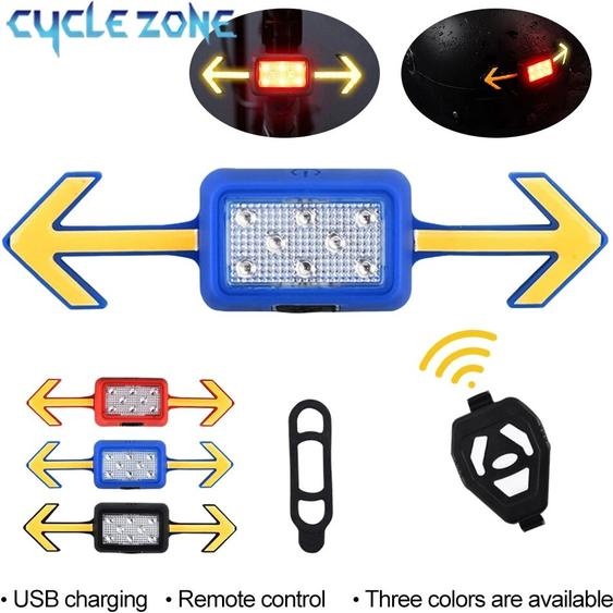 Zone Casque de vélo aste par USB, lampe à iode, VTT, vélo de route, télécommande sans fil, feu arrière en iode pour la sécurité de nuit