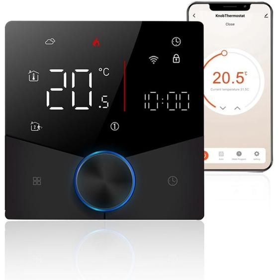 Zoternen - Thermostat intelligent Tuya WiFi, thermostat numérique programmable hebdomadaire à commande vocale avec couleurs variables pour le