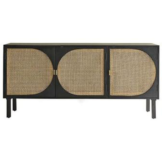 ZULMA  Buffet en manguier massif et cannage 160 cm