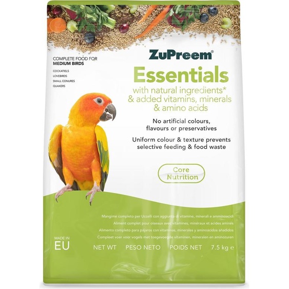 ZuPreem Essentials Aliment naturel pour oiseaux de taille moyenne – Aliment complet – 7,5 kg
