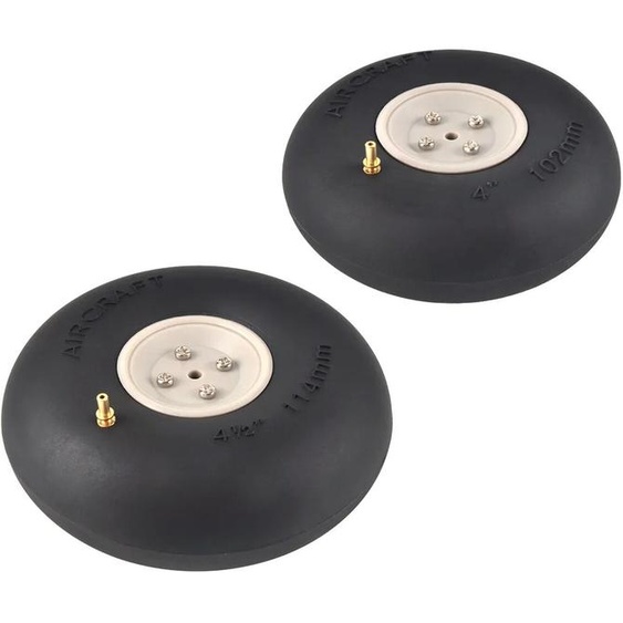 ZYHOBBY Roue Pneumatique en Caoutchouc Gonflable pour Train dAtterrissage Modèle dAvion RC, 1 Paire, 1/4/4/2/5/5 Pouces