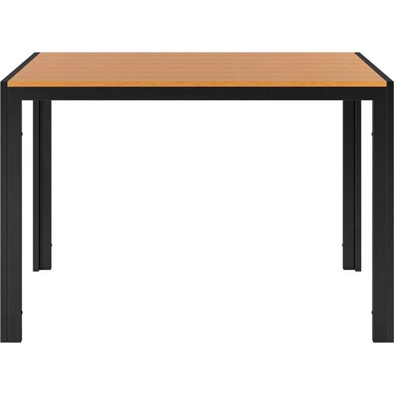 Table de jardin Zyrell en aluminium – Rectangulaire – 110 x 70 x 73 cm – Table de salle à manger dextérieur pour terrasse et jardin – Plateau en WPC avec lattes métalliques